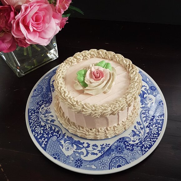 Vintage Spode Italian Blue & White Cake Plate - Elegant Serving Platter - Picture 2 of 11